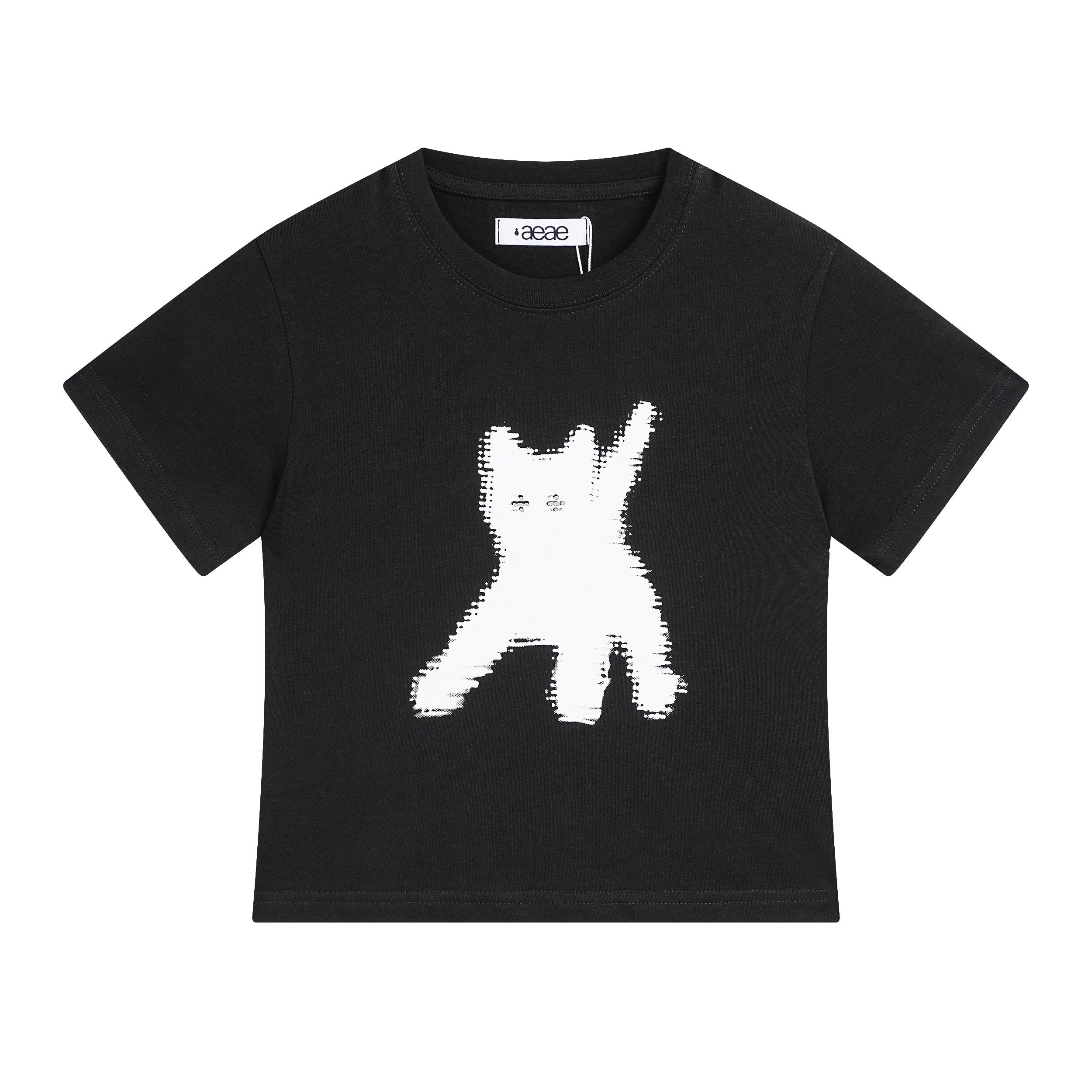 AEAE Slim Fit Cat Graphic T-Shirt | Soft Cotton Y2K Polka Dot Top
