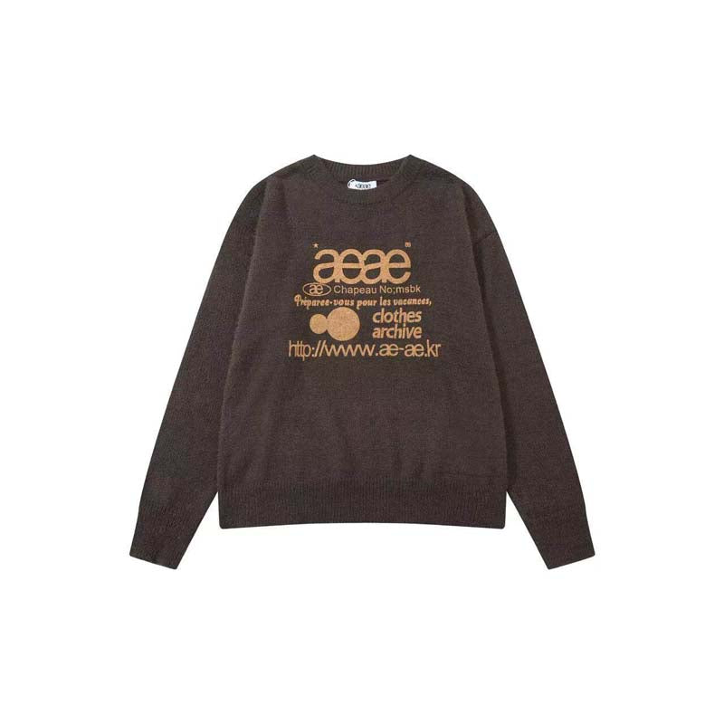 AEAE Minimal Logo Knit Sweater – Oversized Streetwear Pullover Collection