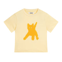 AEAE Korean Cute Style Cat Print Tee | Body-Hugging Crop Top T-Shirt