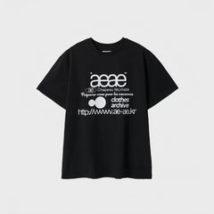 AEAE Minimal Logo Graphic Tee | Loose Fit Unisex Streetwear Summer T-Shirt