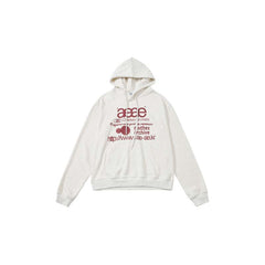 AEAE Minimal Logo Hoodie – Cream Oversized Streetwear Pullover Sweatshirt