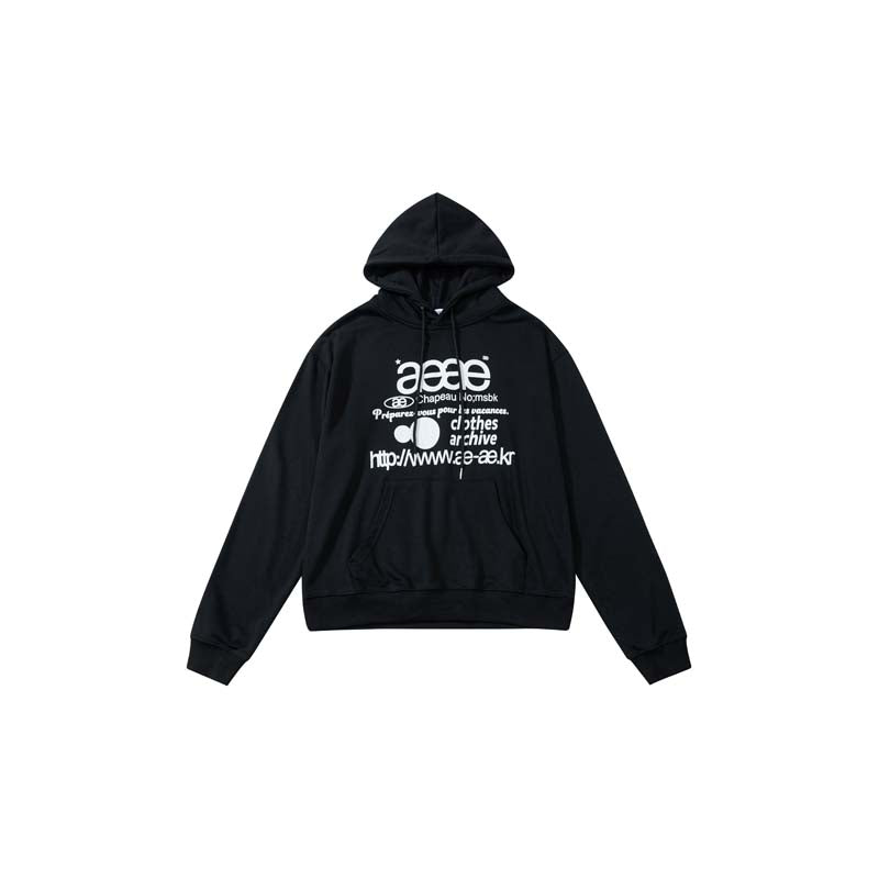 AEAE Minimal Logo Hoodie – Cream Oversized Streetwear Pullover Sweatshirt
